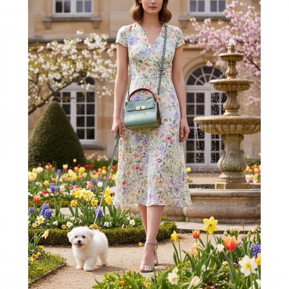 NEW Tory Burch Lee Radziwill Rivulet Blue Leather Petite Double Bag/Shoulder Bag - Picture 2 of 15